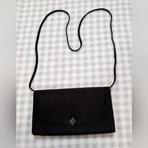 NYTLITES purse Black with rinestones on the front. Strap is 20" long from top